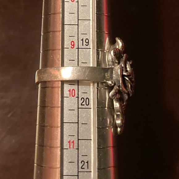 EUC 925 Delicate Cut Rose Ring Size 9.5 - Picture 6 of 8